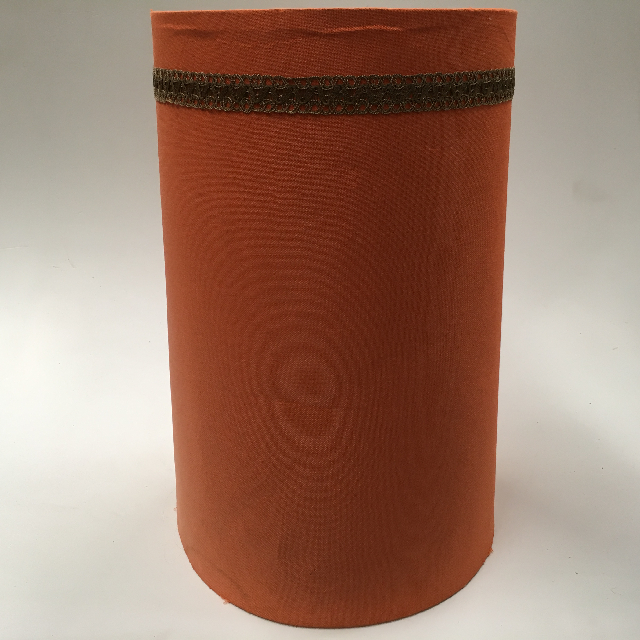 LAMPSHADE, 1960s 70s (Large) Orange w Braid